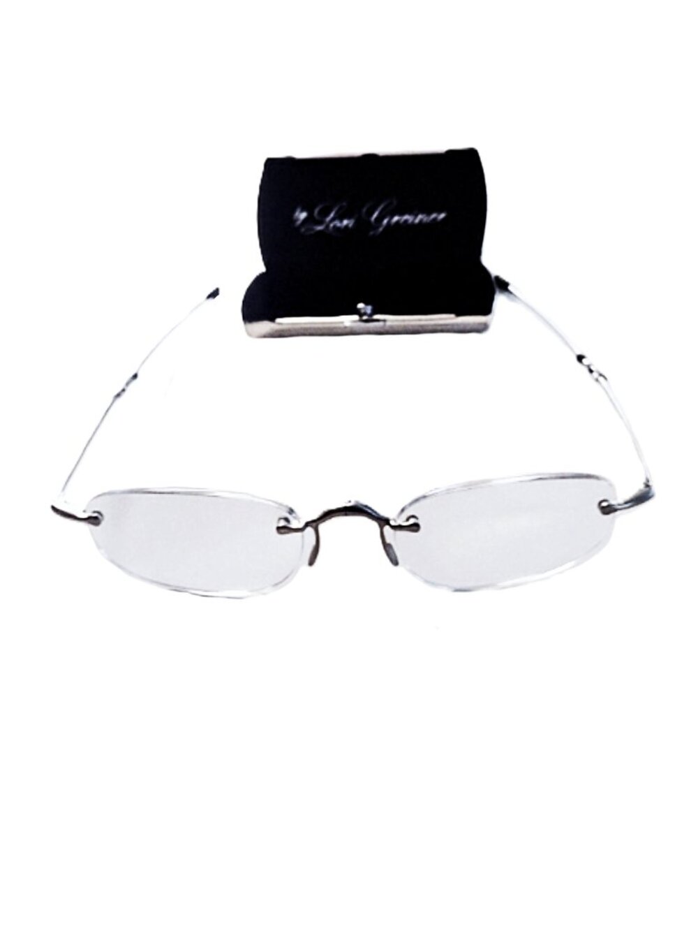 Lori Greiner FOLDING +3.00 Magnification Reading Glasses +Case Silvertone (FR02)